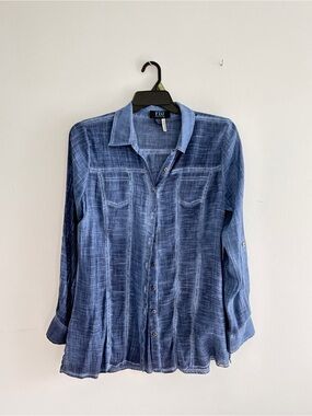 French Dressing Jeans Garment-Dyed Indigo Button-Front Shirt